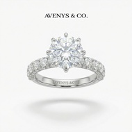 Stardust 6ct Solitaire Ring with White Round Stone – on White Gold