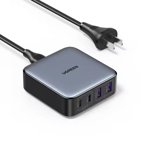 UGREEN 65W USB C Charger Nexode 4 Ports GaN Charging Station with 2 USB C and 2 USB a Desktop Charge