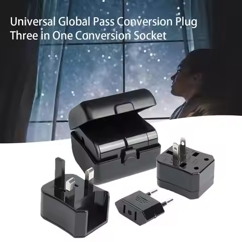 3 in 1 Universal International Plug Adapter World Travel AC Power Charger Adapter with US UK EU conv