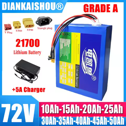 21700 72V 50Ah 45Ah 40Ah 35Ah 30Ah 25Ah 20Ah 15Ah 10Ah lithium battery pack 20S2P-10P 0-3500W high-p