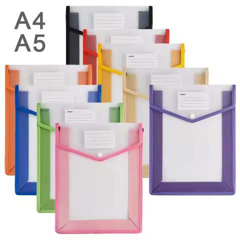 A4 A5 Large Capacity File Folders Waterproof Stationery Storage Pouch Classification Three-Dimension