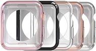 Simpeak Soft Back Case Compatible with Apple Watch 40mm Series 4 Series 5, Pack of 5, Slim, Scratch Resistant, Transparent, Black, Gold, Rose Gold, Silver