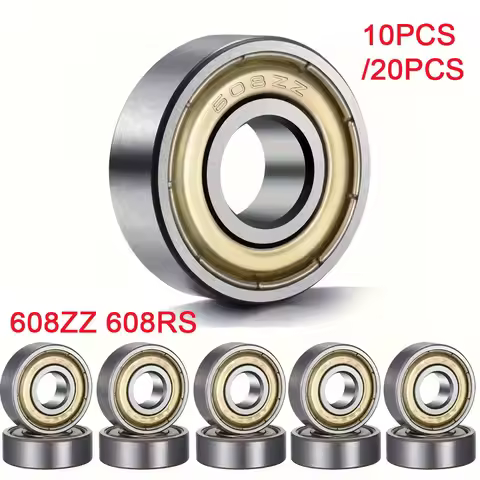 10/20Pcs 608 ZZ 608RS Ball Bearings 608ZZ Metal Double Shielded Miniature Deep Groove Skateboard Bal