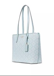 Kate Spade 淺藍色花紋托特包