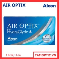 [1piece] Kính áp tròng  dài ngày  không màu AIR OPTIX Plus HydraGlyde  ALCON/Cibavision
