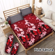 JT- SPREI MICROTEX DISPERSE UKURAN 180X200 T 30CM FLAMINGO ROSE CLOUD