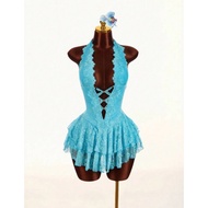 BUTIBYLUISA - Blue Lace Dress Gyaru Blue Vacation Dress Babyphat Blue Romper Women Blue Rave Outfit