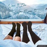 AULORA SOCKS  [MEN & WOMEN] ~ BLACK AND SOFT BEIGE