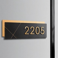 Black Gold unit number  door number sign  house unit number Acrylic Room Number Stickers HDB Unit Cu