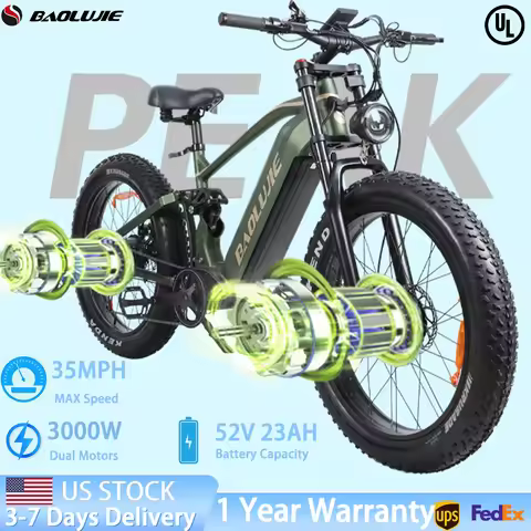 BAOLUJIE P2 3000W Ebike Mountain E-bike 52V 23AH Electric Bicycle 55KM/H Electric Bike for Adults Of