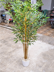 Pohon Bambu Artificial T 150cm Bambu Partisi Cendani Kuning Pohon Pojok Bunga Sudut Pohon Bambu Plastik Tanaman Hias Dekorasi Rumah Bambu Plastik