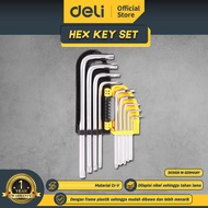 Deli Hex Key Sets / Kunci L Set 2 Bentuk Panjang 9Pcs Perkakas DL309X