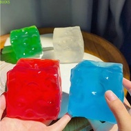 BUCKS Cheese Cube Ball, Pinch Square Cheese Squishy Toy, Transparent Coconut Oil Super Soft 7.5cm Se
