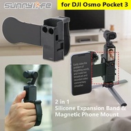 Sunnylife Phone Holder Magnetic Expansion Adapter Mount for Osmo Pocket 3, Handheld Extension Pole T