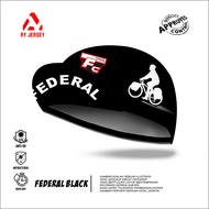 CYCLING CAP RUNNING BIKE CAP | CYCLING JERSEY | BLACK FEDERAL