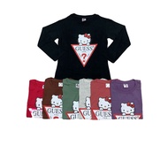 (2-9 years) Baju T-shirt Labuh Lengan Panjang Kanak-Kanak Perempuan Hello kitty Guess