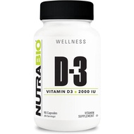 NutraBio Vitamin D (2000 IU), Immune Support - 90 Vegetable Capsules