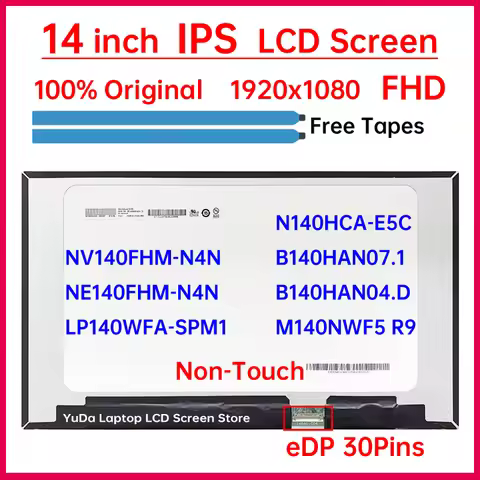14" LCD Screen N140HCA-E5C NV140FHM-N4N B140HAN07.1 NE140FHM-N4N M140NWF5 R9 LP140WFA-SPM1 B140HAN04