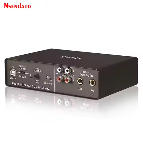 Q-24 Audio Interface Sound Card With Monitor Guitar Mixing Console Studio live Recorder Microphone 4