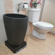 Tempayan TP3 SMALL Black Fiberglass Tangki Simpanan Air Bathtub Tong Mandi Bekas Kolah Air Bilik Air