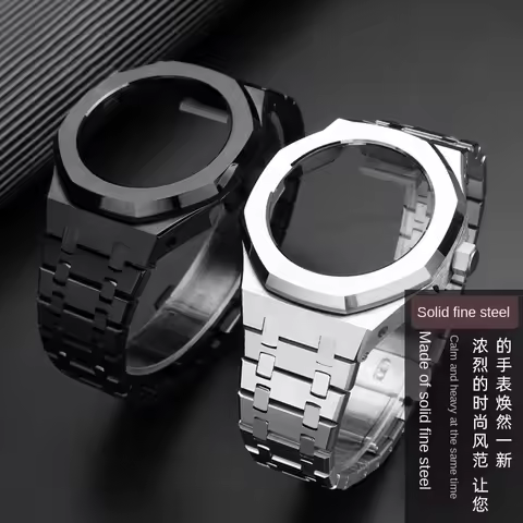 Mod kit GA2100 for Casiaok Bezel G-Shock GA-2100 2110 Bracelet Rubber Strap Stainless Steel strap Ca