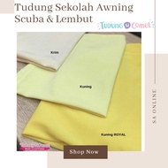 Tudung Sekolah Awning Scuba Lembut Warna Krim Kuning Cair Lembut Kuning Royal Diraja Tudung Si Comel