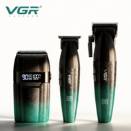 ชุดปัตตาเลี่ยนไฟฟ้า VGR Professional, 9000RPM จอแสดงผลดิจิตอล ปรับความเร็วได้ ไร้สาย เครื่องเล็มผมกำ