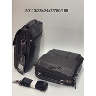 Imported genuine leather men's sling bag/80113