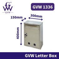 【GVW MAILBOX】Stainless Steel Locker Lock With Key Mail Box Outdoor Waterproof Letter Box Outdoor Wat