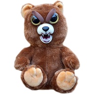Feisty Pets Brown Bear Langs Japan (RANGS) Face Tippet Angry Bear Changeable Expression Stuffed Toy