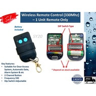 Autogate Door Wireless Remote Control 330Mhz DIP Switch Auto Gate Controller (Battery included)