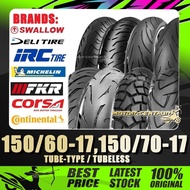 TAYAR 150/60-17,150/70-17 CORSA/FKR/MICHELIN/CONTINENTAL/SWALLOW/DELI/IRC TUBELESS/TUBE-TYPE TYRE [T