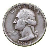 Antique Crafts American 25 US Cents Washington 1948 Copper Silver Plated Commemorative Coin KL7Z