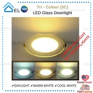 TRI-COLOUR/THREE COLOUR CHANGING LED GLASS DOWNLIGHT/DAYLIGHT! WARMWHITE! COOLWHITE!