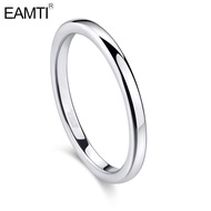 EAMTI 2mm Tungsten Wedding Bands Ring for Women Silver Polished Engagement Rings Size 4-13