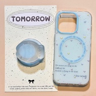 realme 12x 5g casing casing realme c15 Blue Bottom Love Taiyaki Magnetic Bracket Suitable for Realme