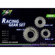 ESR MOTOR RACING GEAR EX5 DREAM W100 GEAR BOX FULL SET GEAR 1 GEAR 4 100% ORIGINAL ESR RED LEO GEAR 