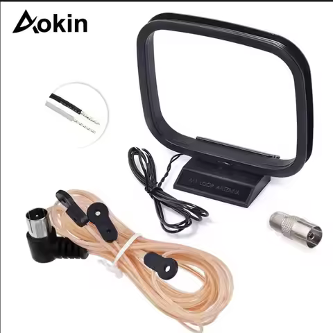 FM Dipole Antenna 75 Ohm Indoor FM Radio Antenna AM Loop Antenna for Indoor Bluetooth Home Stereo Re
