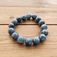【親翠】天然翡翠 冰油黑烏雞13mm圓珠17~18手環 潮黑