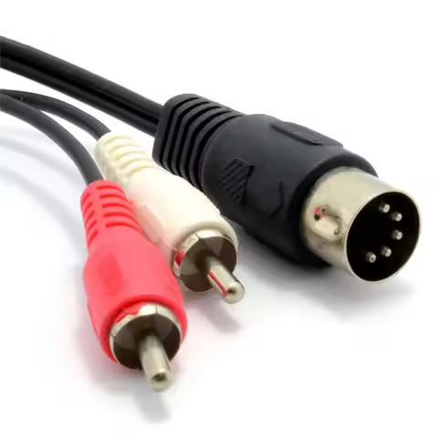 5 Pin DIN Plugs Male to 2RCA Male Converter Cable Audio for Electrophonic Bang & Olufsen, Naim, Quad