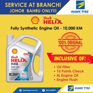 SHELL HELIX HX8 0W20 SERVICE PACKAGE/PAKEJ SERVIS ( JOHOR BAHRU ONLY/SAHAJA ) 10000KM ENGINE OIL/MIN