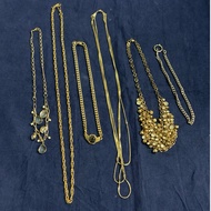 Liquidation of Japanese selection pass 2nd gold metal alloy necklace Streetwear retro hiphop Y2K war