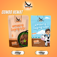 SAGIKA - Paket Rendang daging sapi Asli padang & Rendang Suwir Kering For Kids makanan instan
