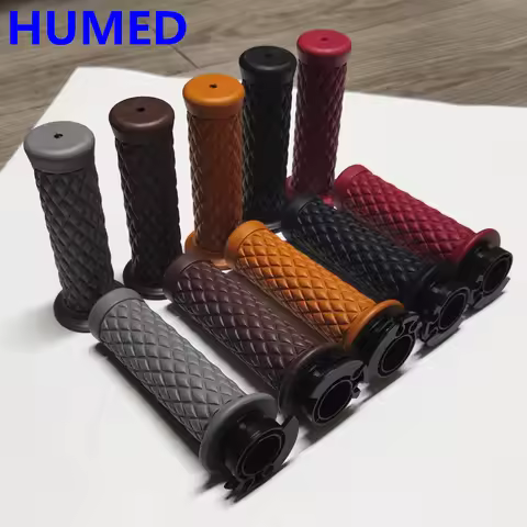 7/8" 22mm Retro Motorcycle Grips Throttle Universal Handle Grips Cafe Race Motorbike Accessories