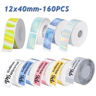 1Roll P12 Label Printer Paper white/transparent/Holographic Laser 12*40mm Label Sticker Compatible M