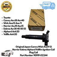 Original Japan Camry Wish Ane11 12 Harrier Estima Alphard Vellfire Ignition Coil  Plug Coil 90919-02