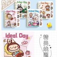 Labubu Spiral Notebook A5 Size Portable Cute Cartoon Diary Blank Page Student Prize Office Supply Bu