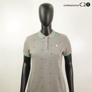 COLLEZIONE C2 Regular Fit 21WT1K036 Platinum Pique Polo Shirt Wear Women Key logo Filipino Made.
