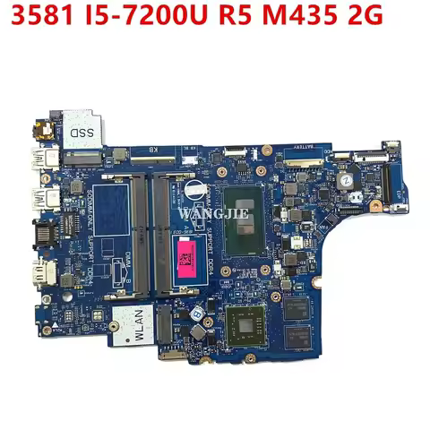 For Dell 3581 Laptop Motherboard EDI5K LA-G713P SR342 I5-7200U R5 M435 2G CN-09N45W 09N45W 9N45W 100