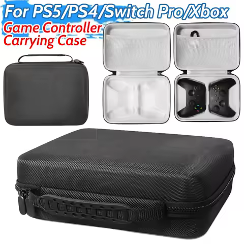 Game Handle Storage Bag Nylon Game Controller Suitcase for PS5/PS4/Switch Pro/Xbox Portable Game Con